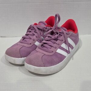 Adidas VL Court 2.0 Kids Sneakers Purple/Lavender Suede Low Top Shoes Size 1 US